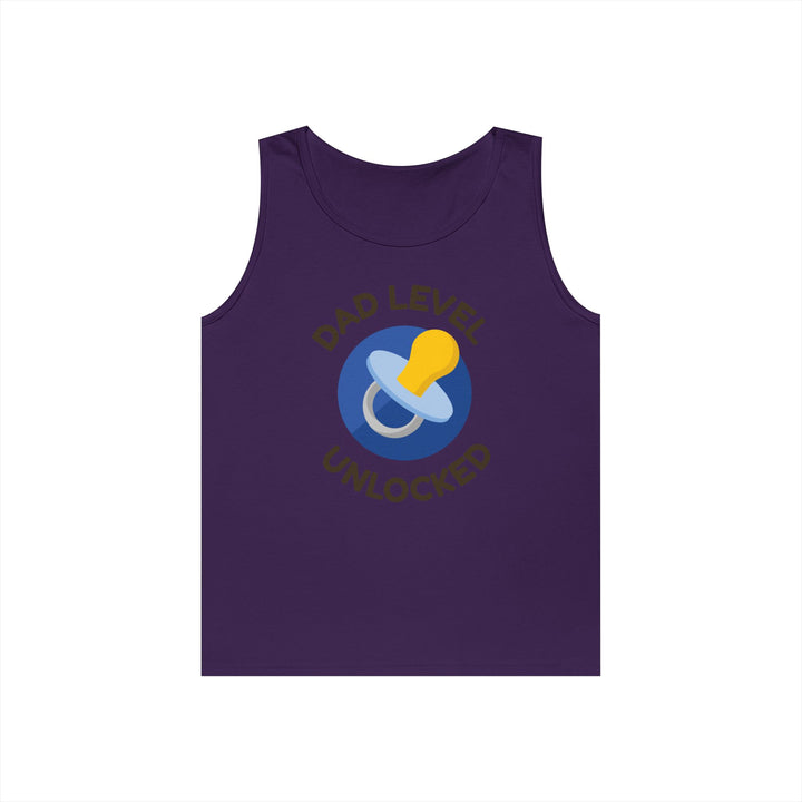 Dad Level Unlocked Tank Top - Unisex Heavy Cotton Sleeveless Shirt for New Dads