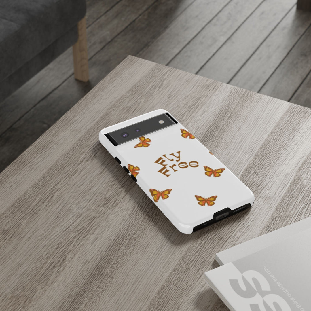 Stylish Phone Case | 'Fly Free' Butterfly Design | Unique Tough Cases