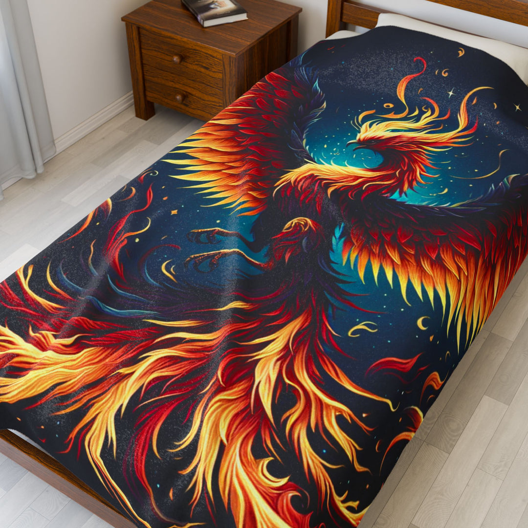 Fire Phoenix Velveteen Plush Blanket - Cozy Decorative Throw for Home & Gift