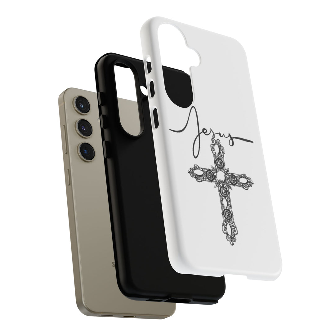 Stylish Tough Case with Jesus Design - Faith-Inspired Phone Cover, Christian Gift, Custom Phone Accessory, Unique Cell Phone Case