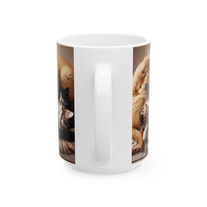 Cute Pets Ceramic Mug - Cozy 11oz & 15oz Coffee Cup for Animal Lovers