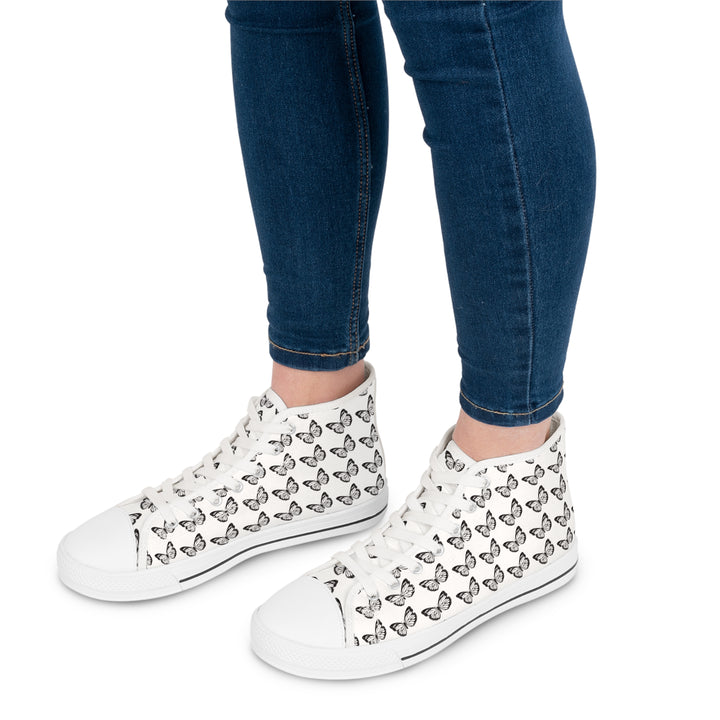 Butterfly Print High Top Sneakers for Women - Stylish and Trendy Footwear