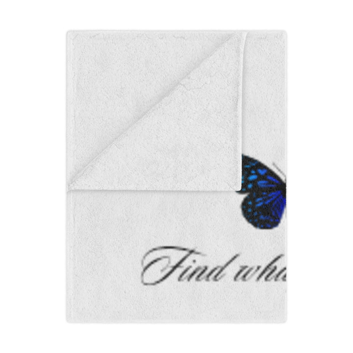 Inspirational Minky Blanket - Find What You Love butterfly, Cozy Throw for Home