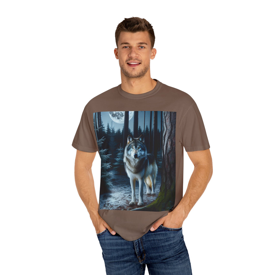 Moonlit Wolf Unisex Garment-Dyed T-shirt