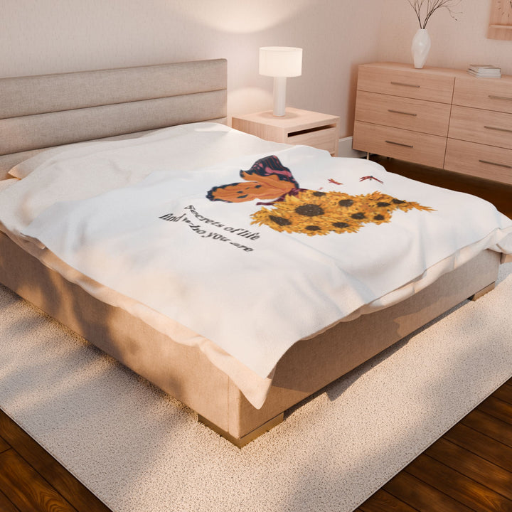 Inspiring Velveteen Plush Blanket - "Secrets of Life Find Who You Are"