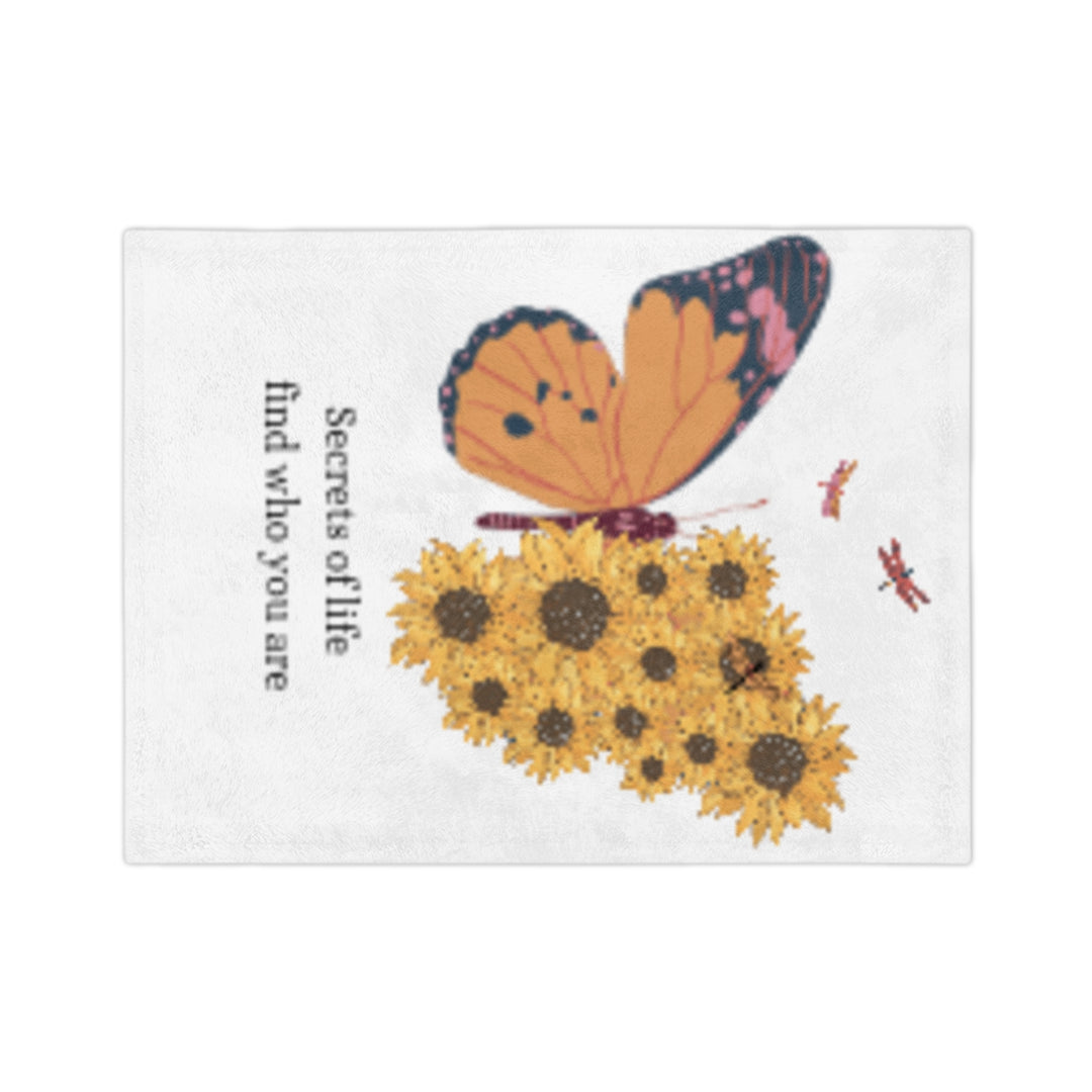 Inspirational Floral Butterfly Blanket - Velveteen Microfiber Soft Throw