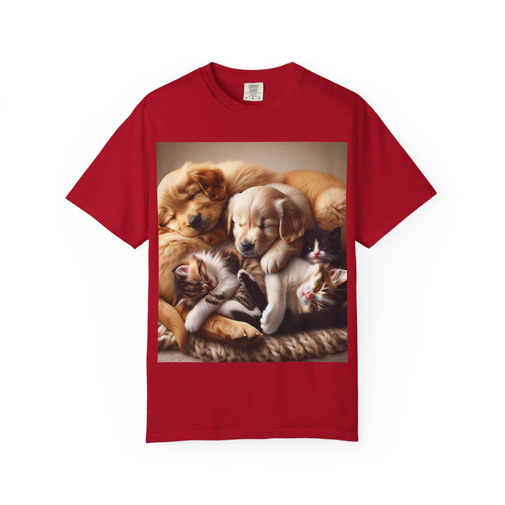 Cute Pets Snuggle Unisex Garment-Dyed T-shirt