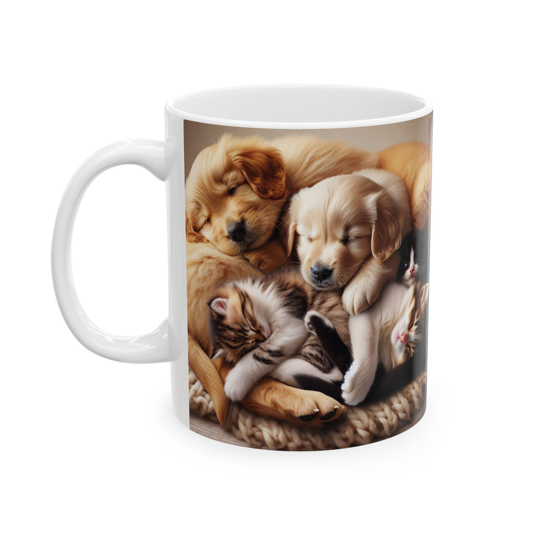 Cozy Pets Ceramic Mug - Cat and Dog Lovers Gift - 11oz & 15oz Sizes