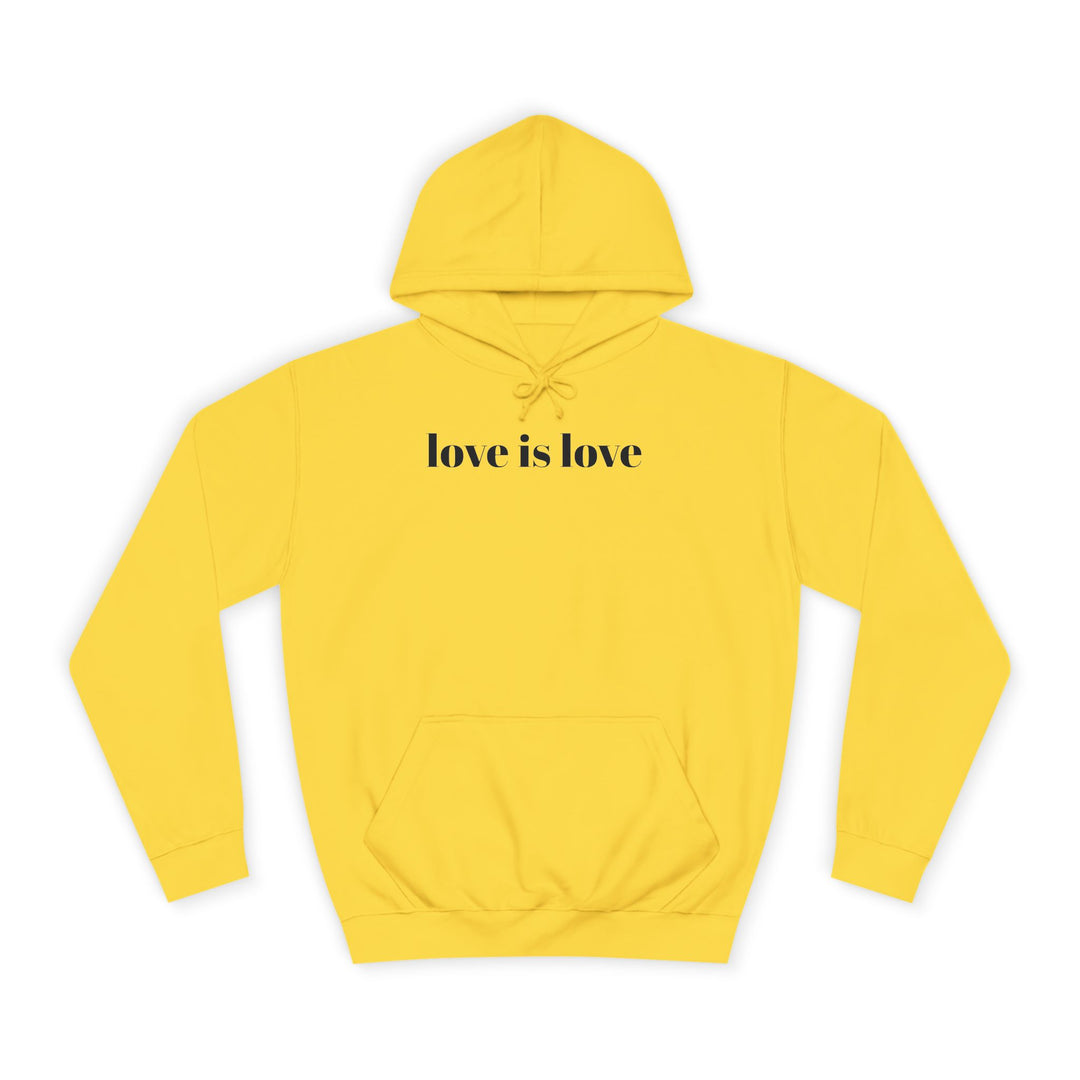 Unisex Love is Love Hoodie - Rainbow College Sweatshirt for Pride, LGBTQ+, Everyday Wear, Gift, Casual Style