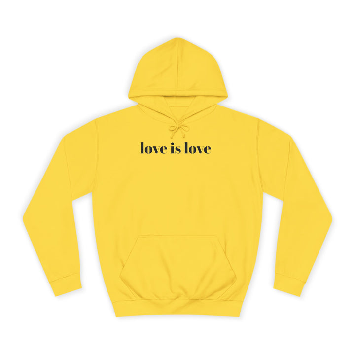Unisex Love is Love Hoodie - Rainbow College Sweatshirt for Pride, LGBTQ+, Everyday Wear, Gift, Casual Style