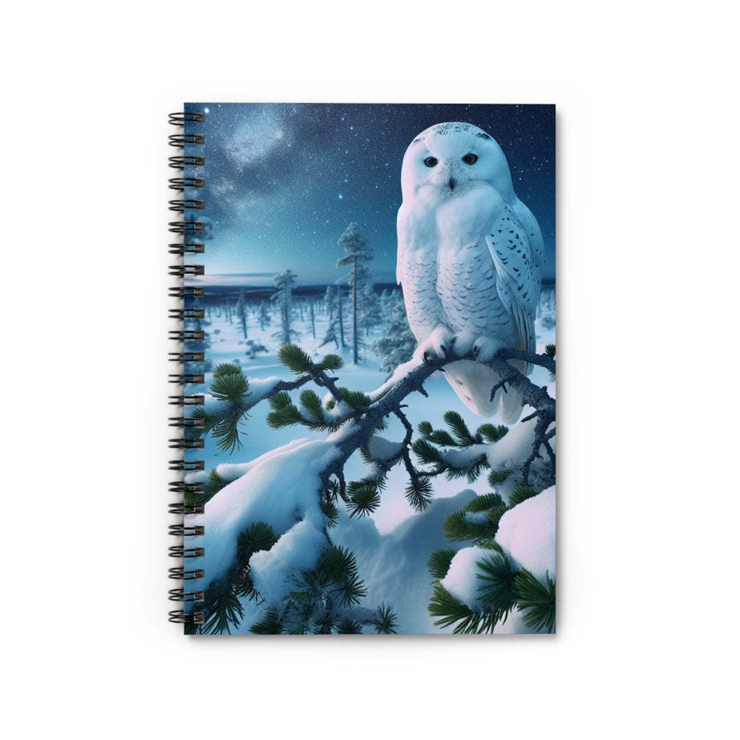 Elegant Owl Spiral Notebook - Winter Wonderland Design, Perfect for Dreamers and Nature Lovers