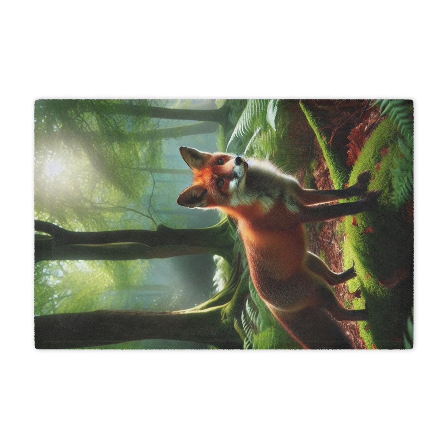 Forest Fox Minky Blanket - Comforting Wildlife Fleece Throw for Cozy Evenings