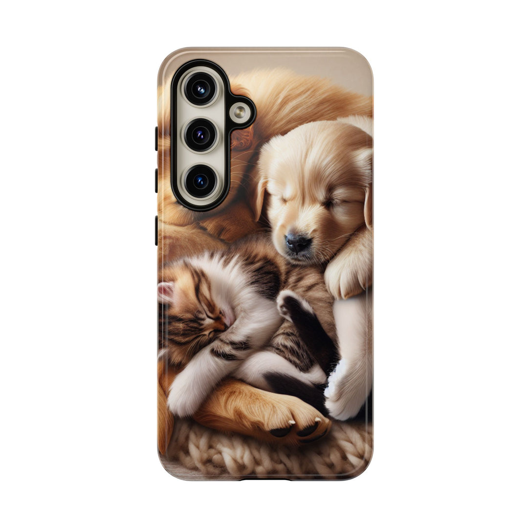 Cute Pets Phone Case - Adorable Puppy and Kitten Design, Animal Lover Gift