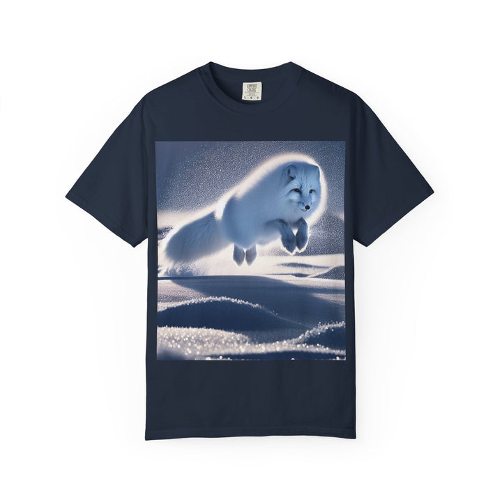 Snow Fox Jumping Unisex Garment-Dyed T-Shirt