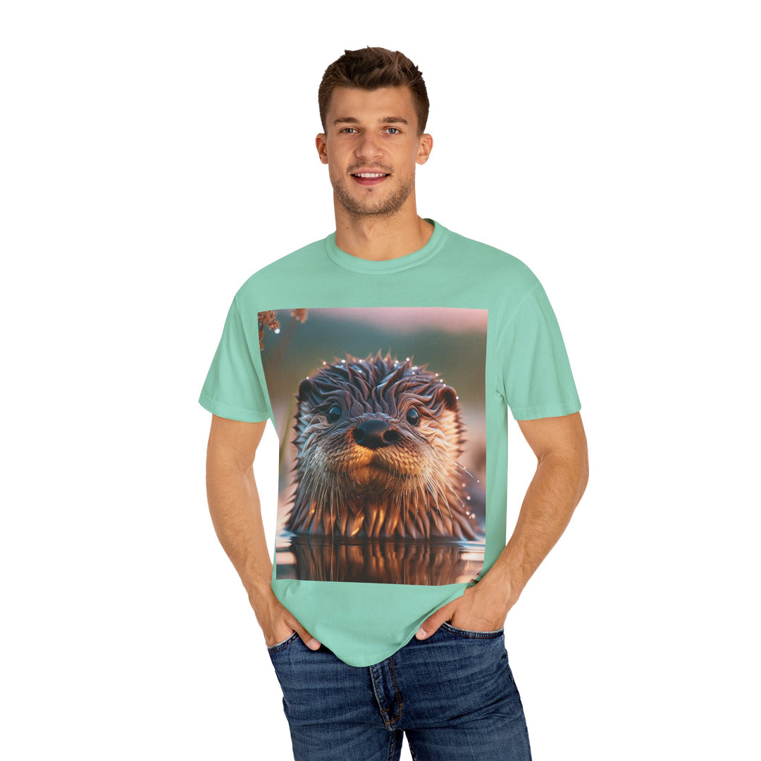 Whimsical Otter Unisex Garment-Dyed T-Shirt - Perfect for Nature Lovers