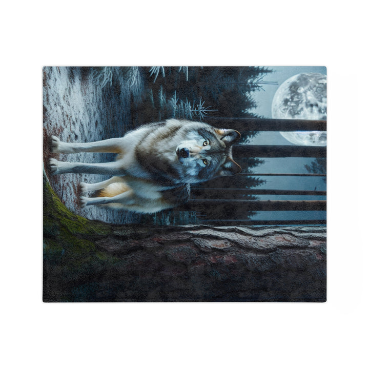 Wolf Design Velveteen Microfiber Blanket – Cozy Outdoor Aesthetic for Nature Lovers