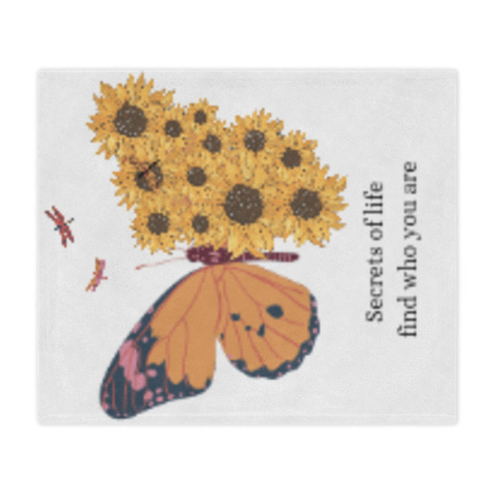 Inspirational Minky Blanket - 'Secrets of Life' Butterfly & Sunflowers Design