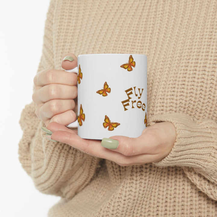 Fly Free Butterfly Ceramic Mug - Inspiring Coffee Cup for Nature Lovers