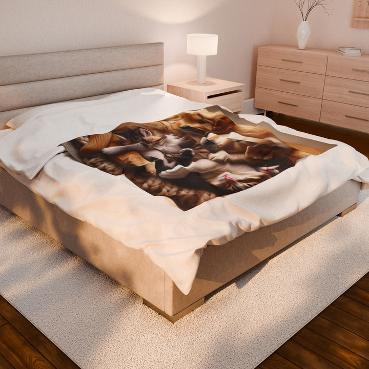 Cozy Pet-Themed Velveteen Plush Blanket - Perfect for Animal Lovers