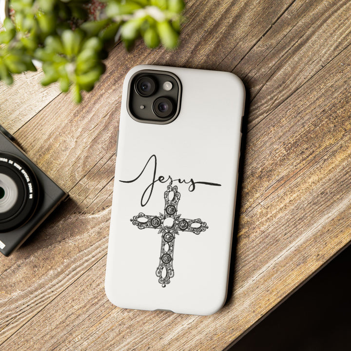 Stylish Tough Case with Jesus Design - Faith-Inspired Phone Cover, Christian Gift, Custom Phone Accessory, Unique Cell Phone Case
