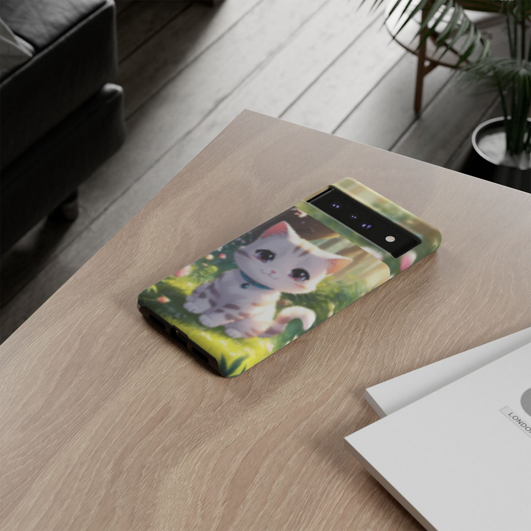 Cute Ai Cat Phone Case - Tough Protection with Floral Design for Cat Lovers