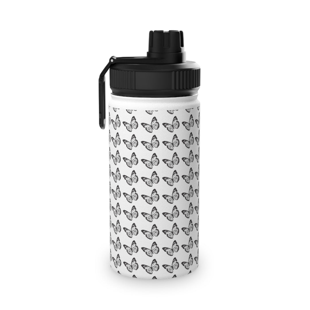 Butterfly Design Stainless Steel Water Bottle with Sports Lid - Eco-Friendly Hydration