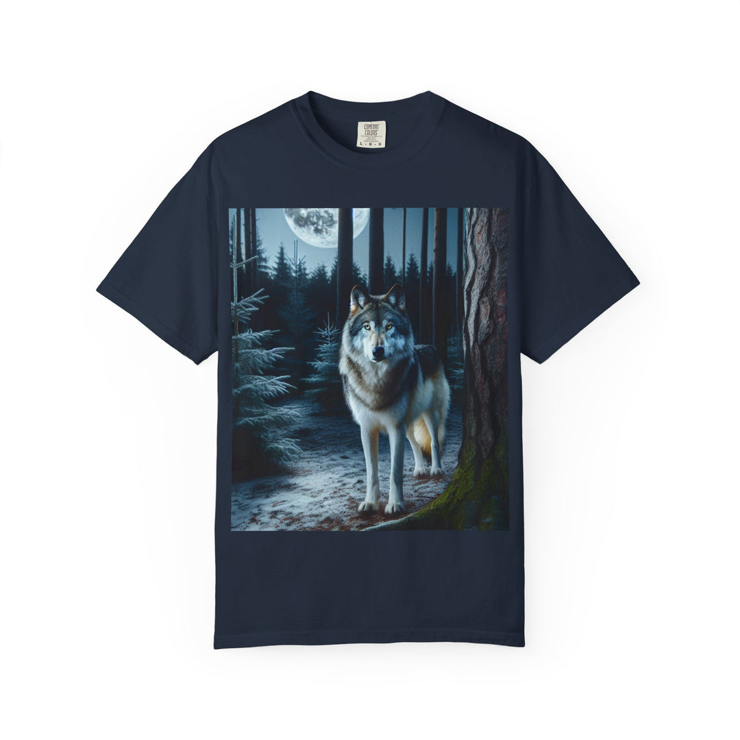 Moonlit Wolf Unisex Garment-Dyed T-shirt