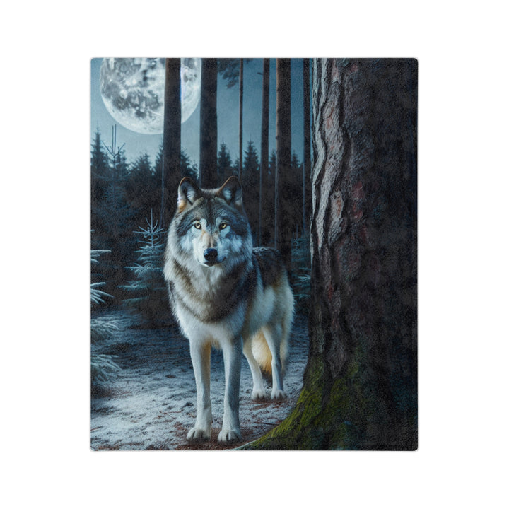 Wolf Design Velveteen Microfiber Blanket – Cozy Outdoor Aesthetic for Nature Lovers