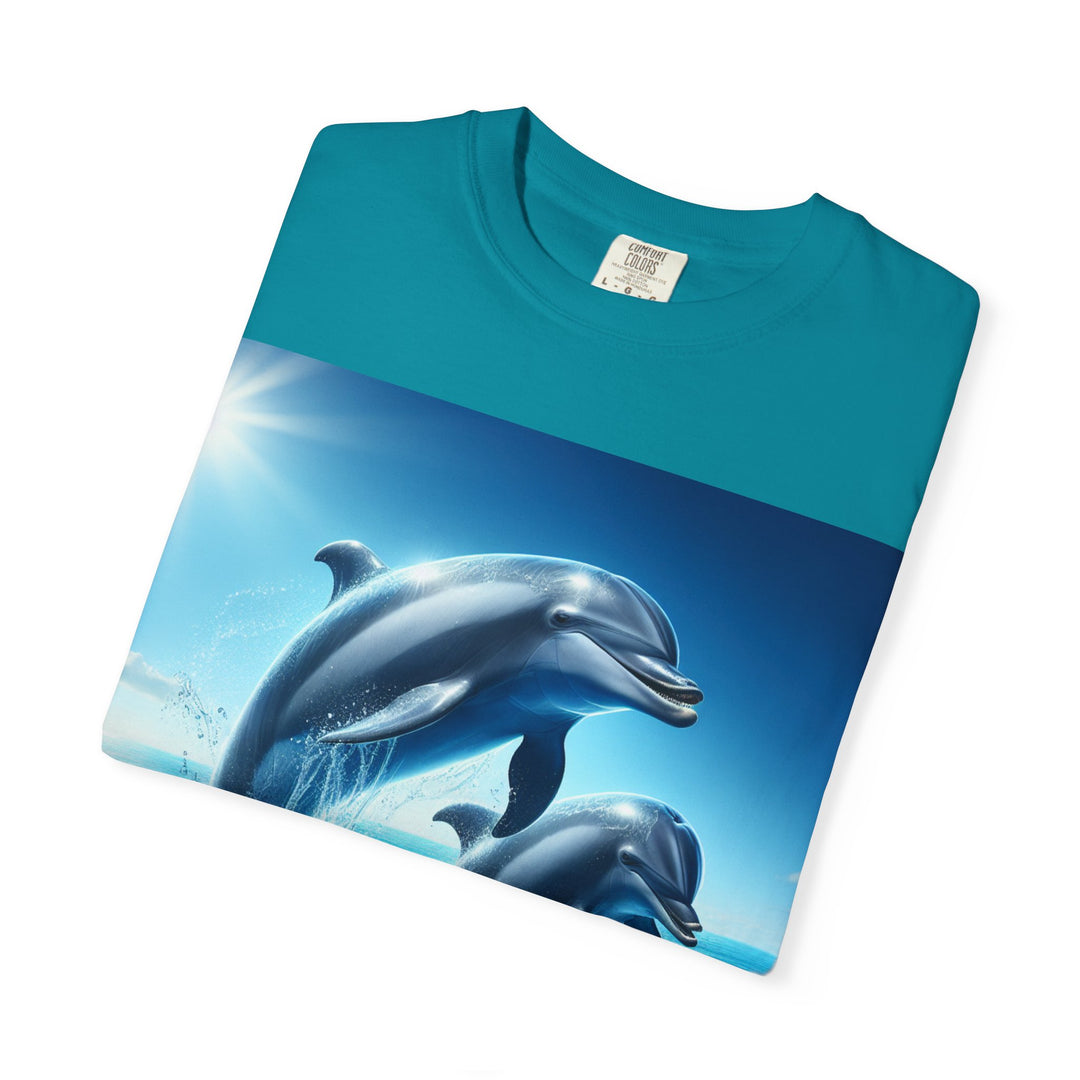 Ocean Jumping Dolphins T-Shirt - Unisex Garment-Dyed Tee