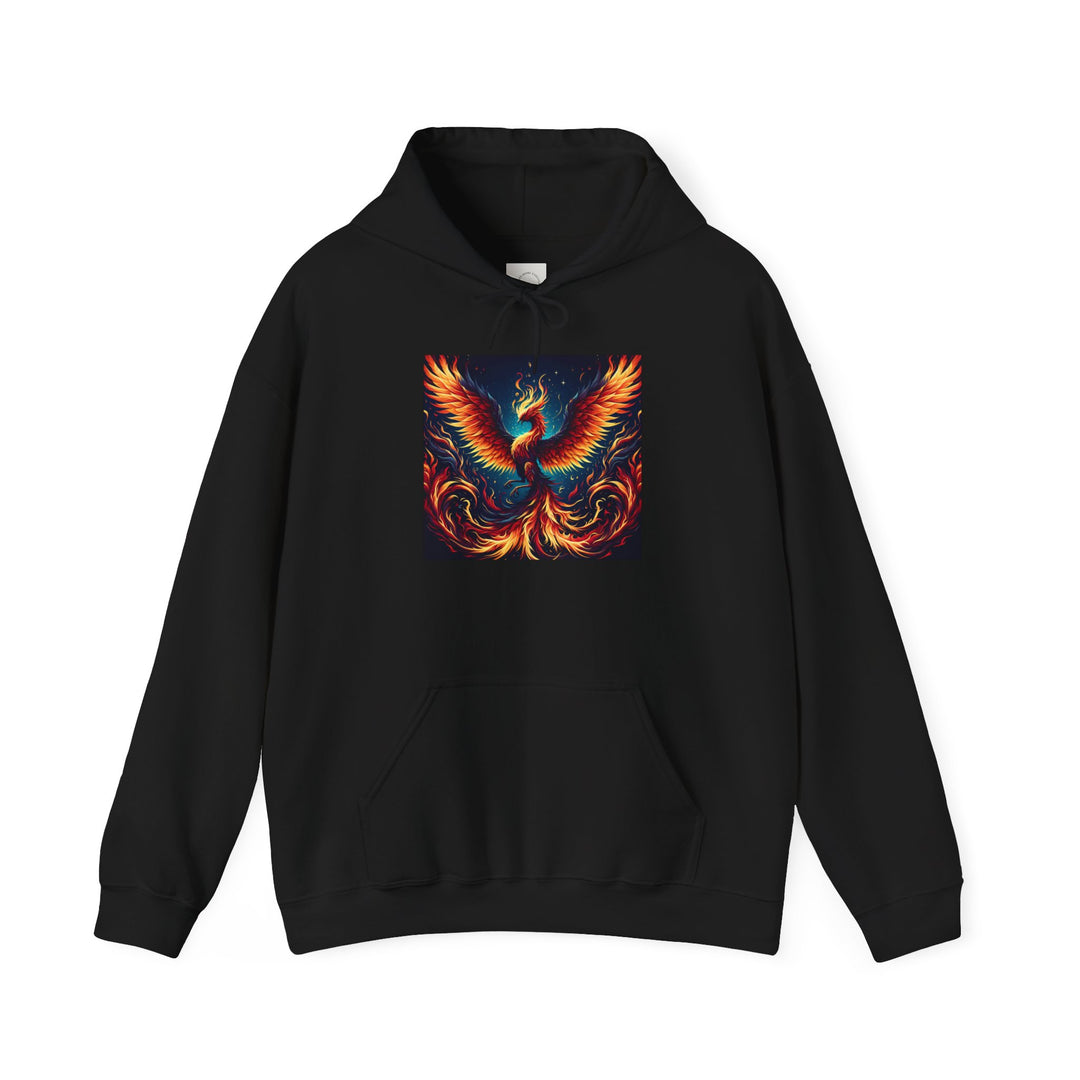 Vibrant Phoenix Graphic Hoodie, Cozy Spiritual Sweatshirt, Unisex Casual Apparel, Perfect Gift for All Occasions, Warm Layering Piece
